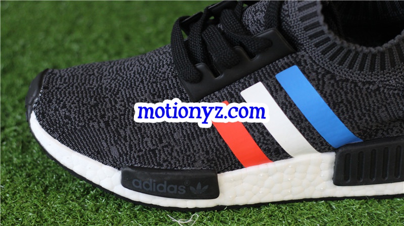 Real Boost Adidas NMD R1 Primeknit Tricolor Black